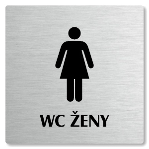 WC ženy, 118x118mm, stříbrná, Nevada